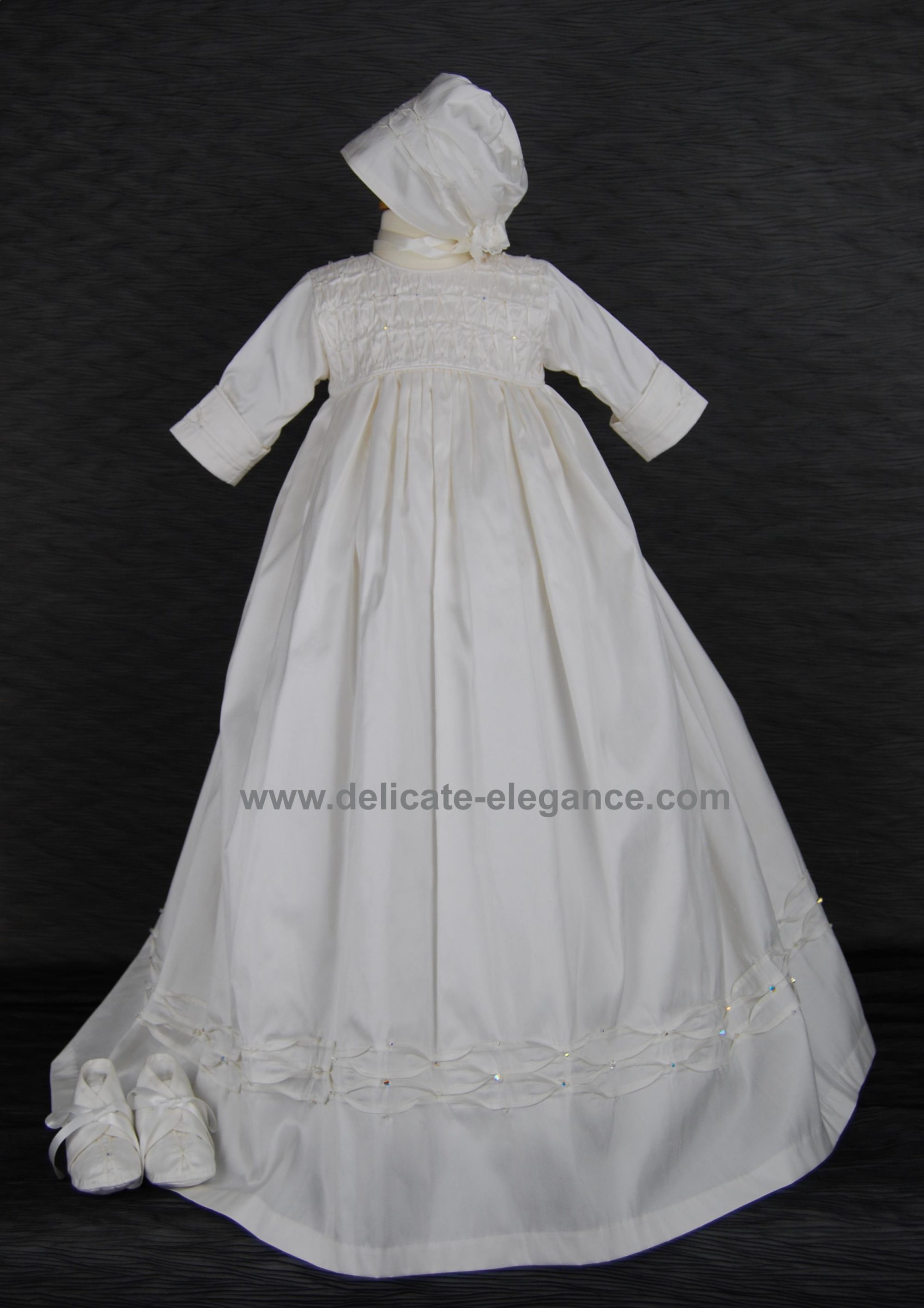 4218: Girls' Silk Christening Gown