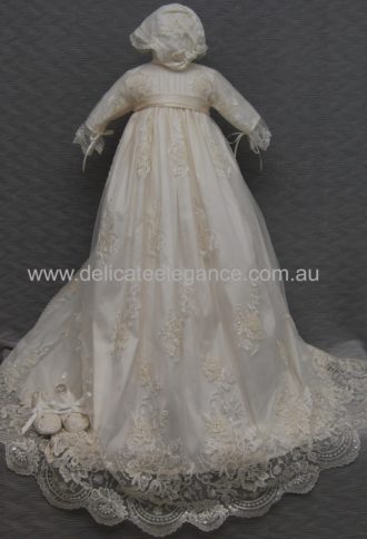 4219: Girls' Silk Christening Gown