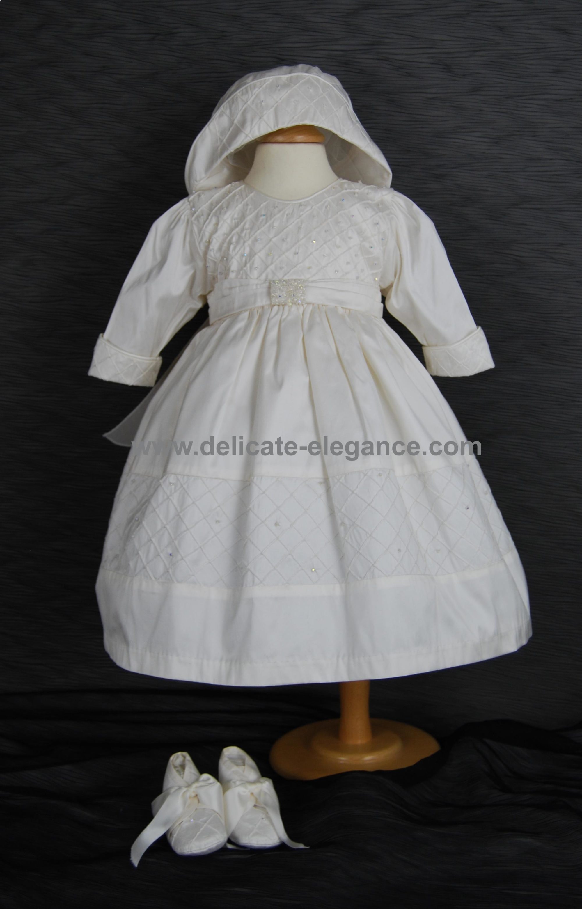 4222: Girls' Silk Christening Dress