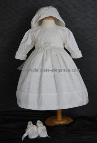 4222: Girls' Silk Christening Dress