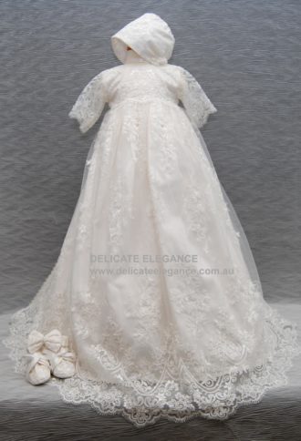 4248 (Ivory Lace): Girls' Silk Christening Gown