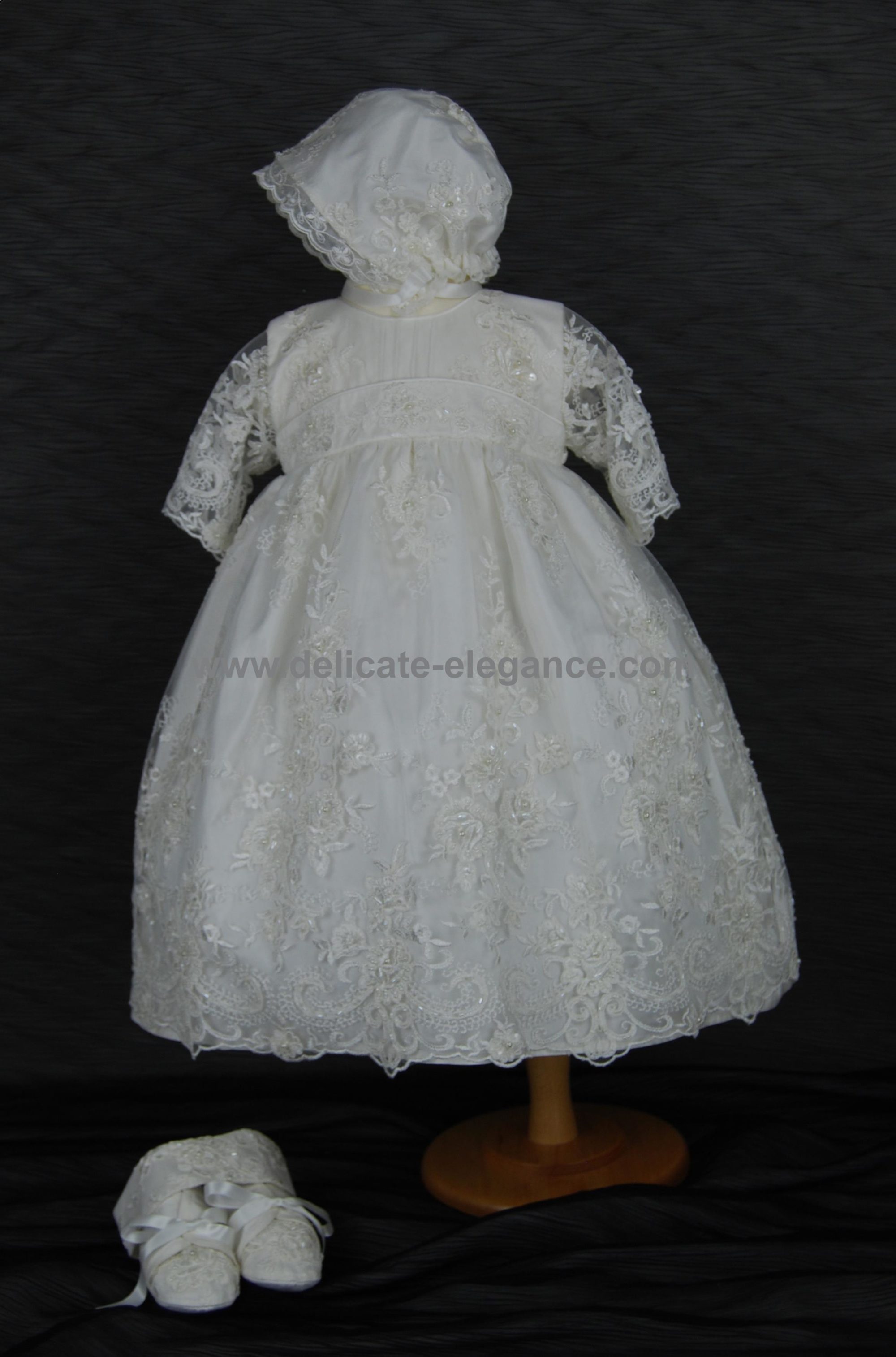 4254: Girls' Silk Christening Dress