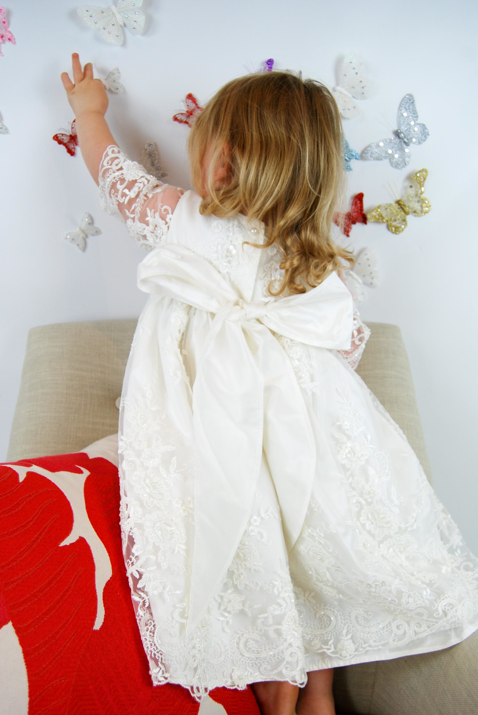 4254: Girls' Silk Christening Dress