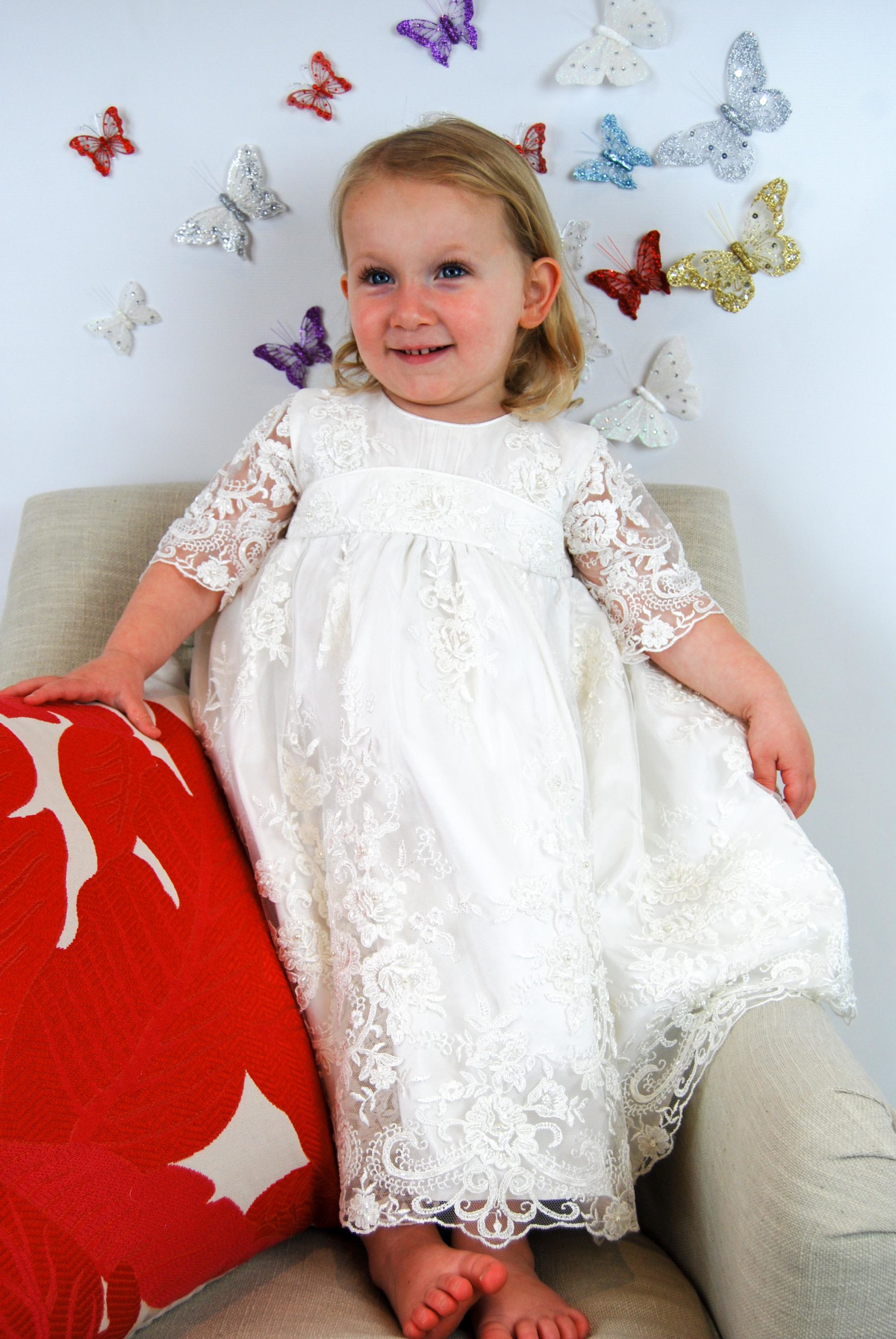 4254: Girls' Silk Christening Dress