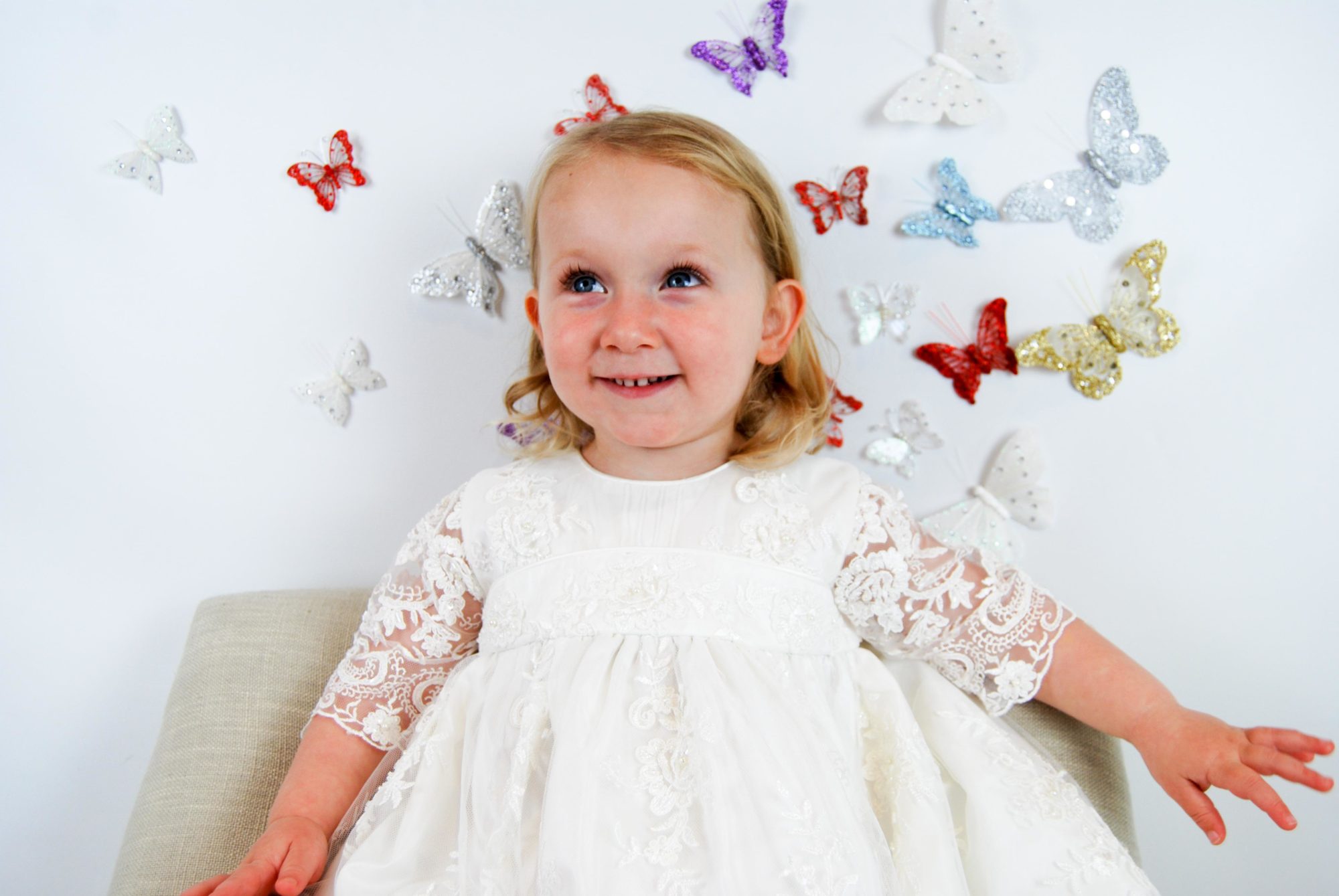 4254: Girls' Silk Christening Dress