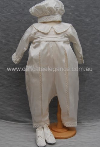 4269: Boys' Silk Christening Romper