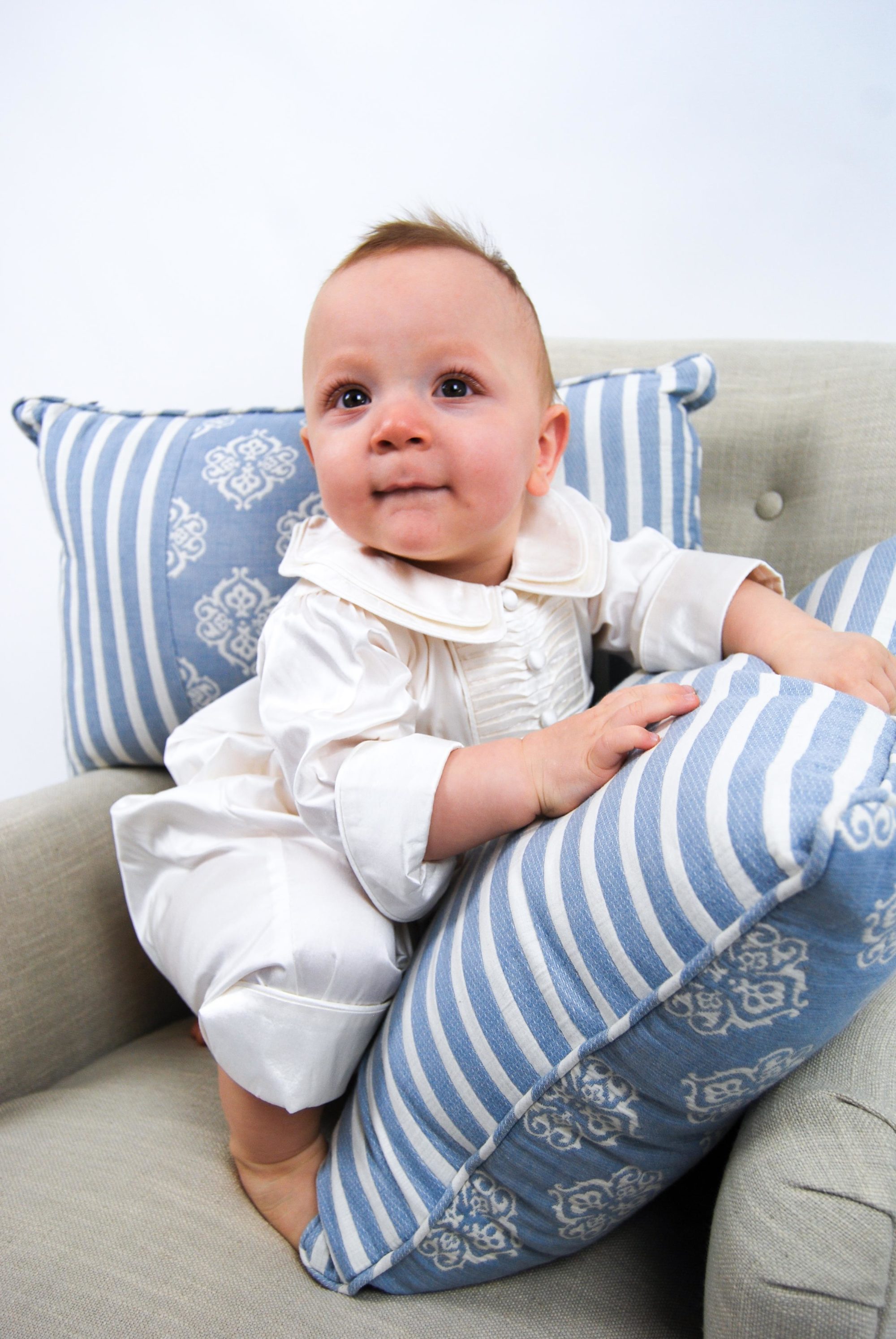 4270: Boys' Silk Christening Romper