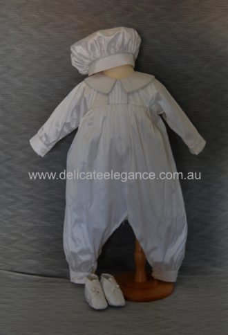 4276-02: Boys' Silk Christening Romper