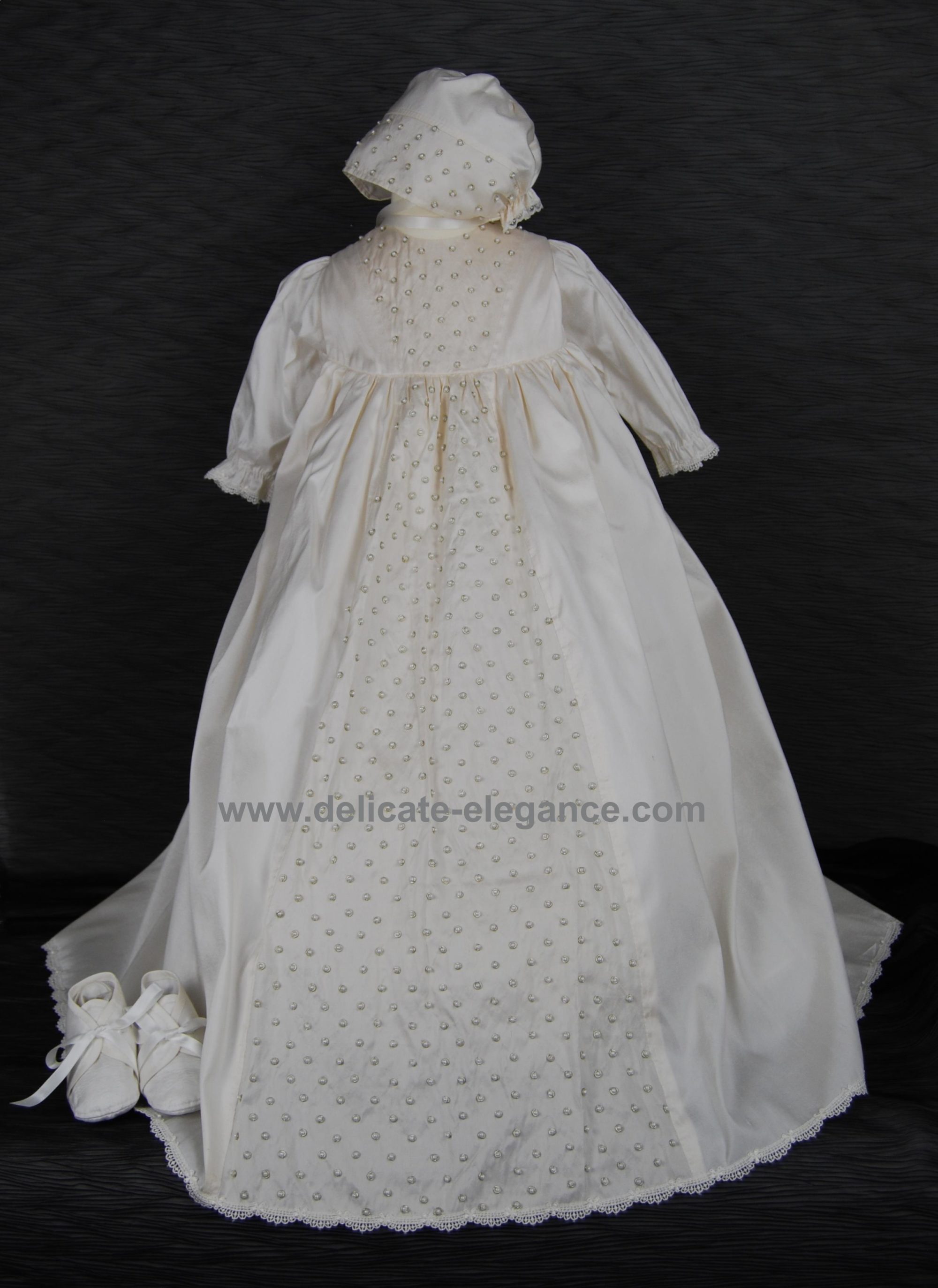 4115: Unisex Silk Christening Gown