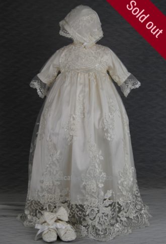 4219SP1: Girls' Silk Christening Gown