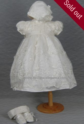 4268 (Ivory Lace): Girls' Silk Christening Dress