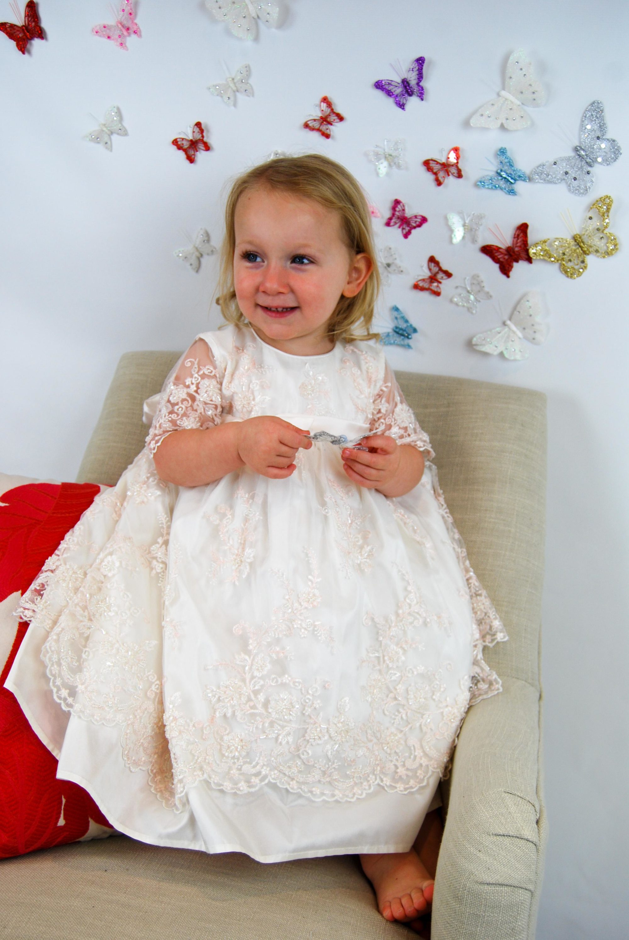 4281: Girls' Silk Christening Dress