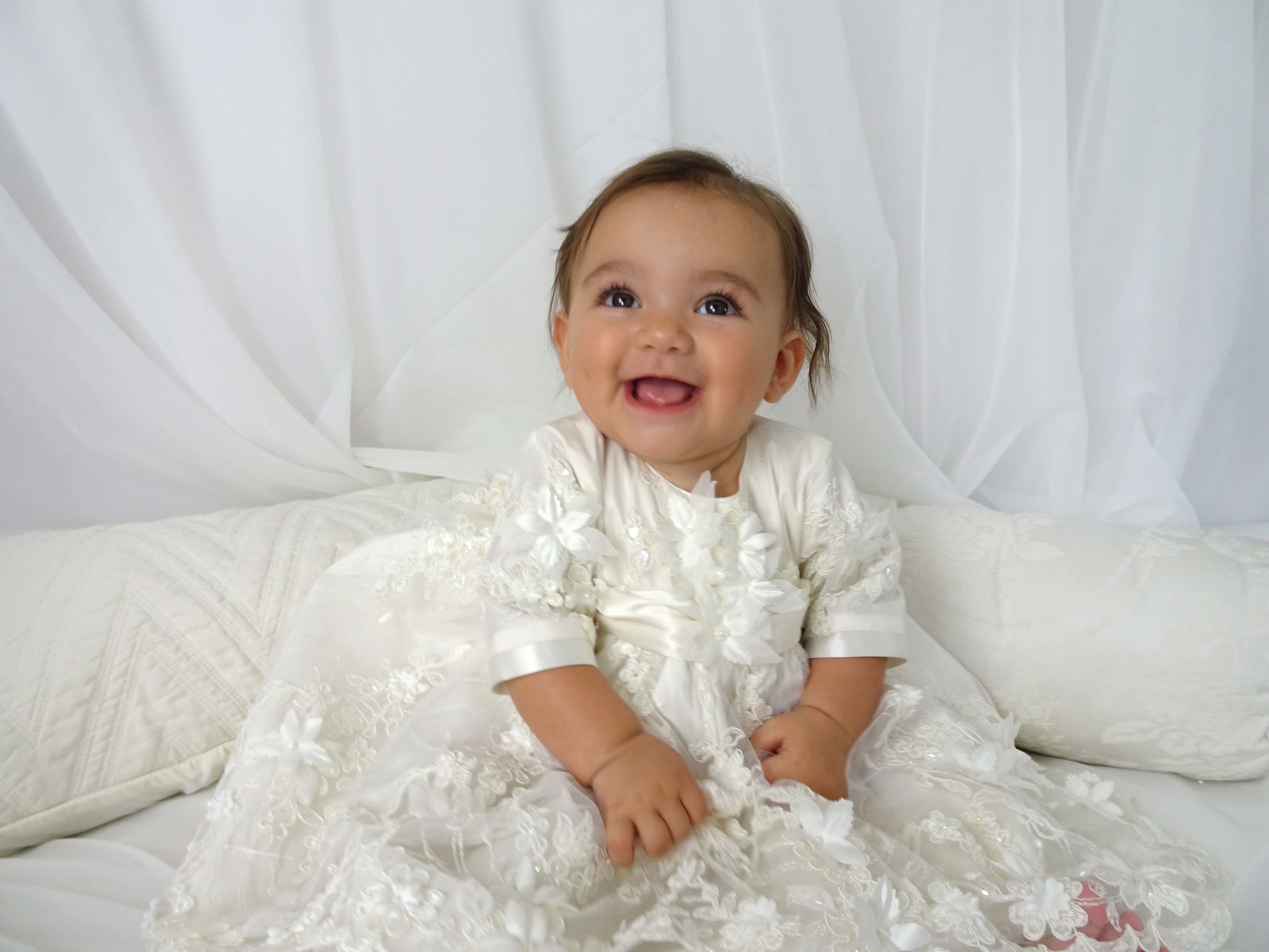 4251: Girls' Silk Christening Dress