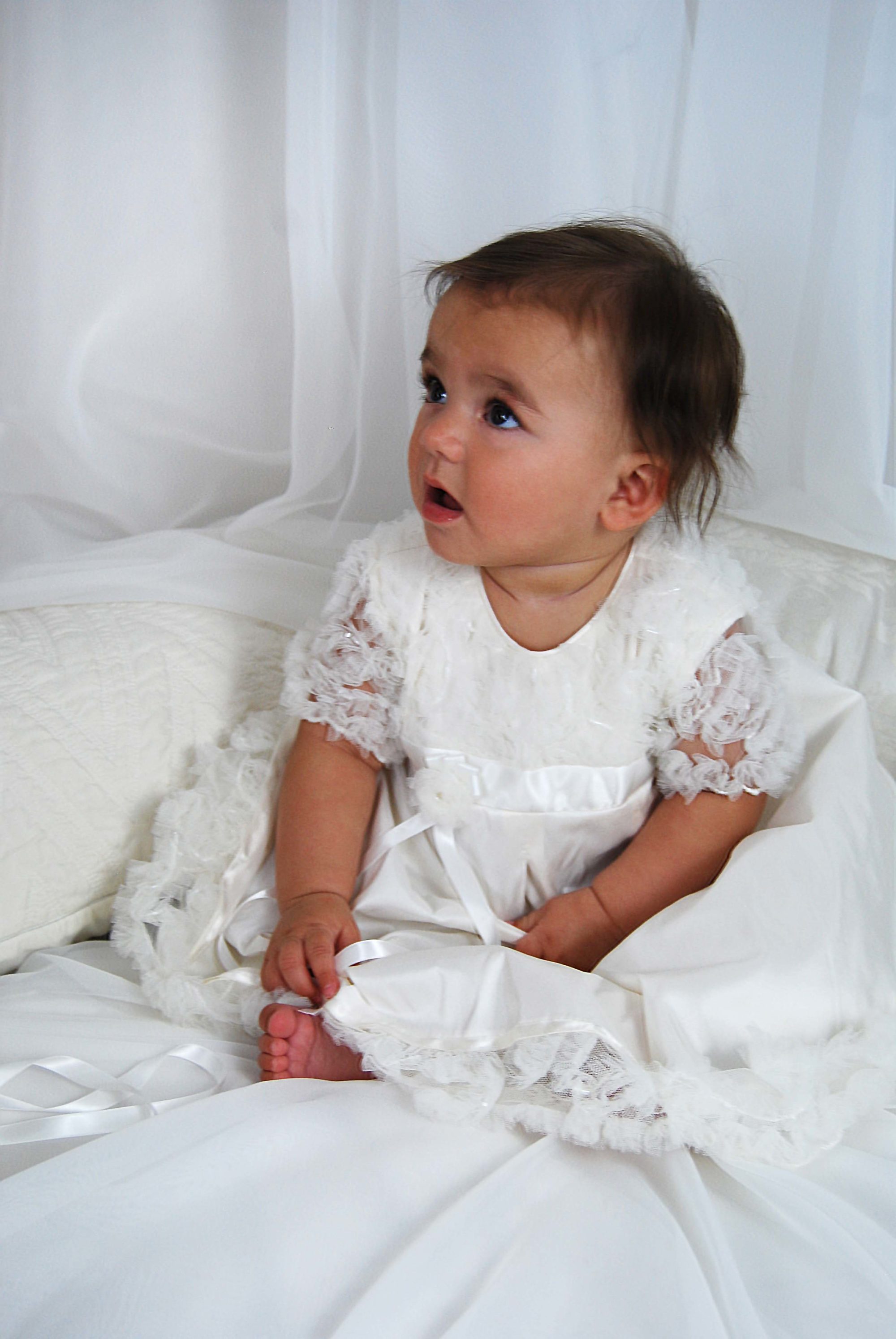 4275: Girls' Silk Christening Dress