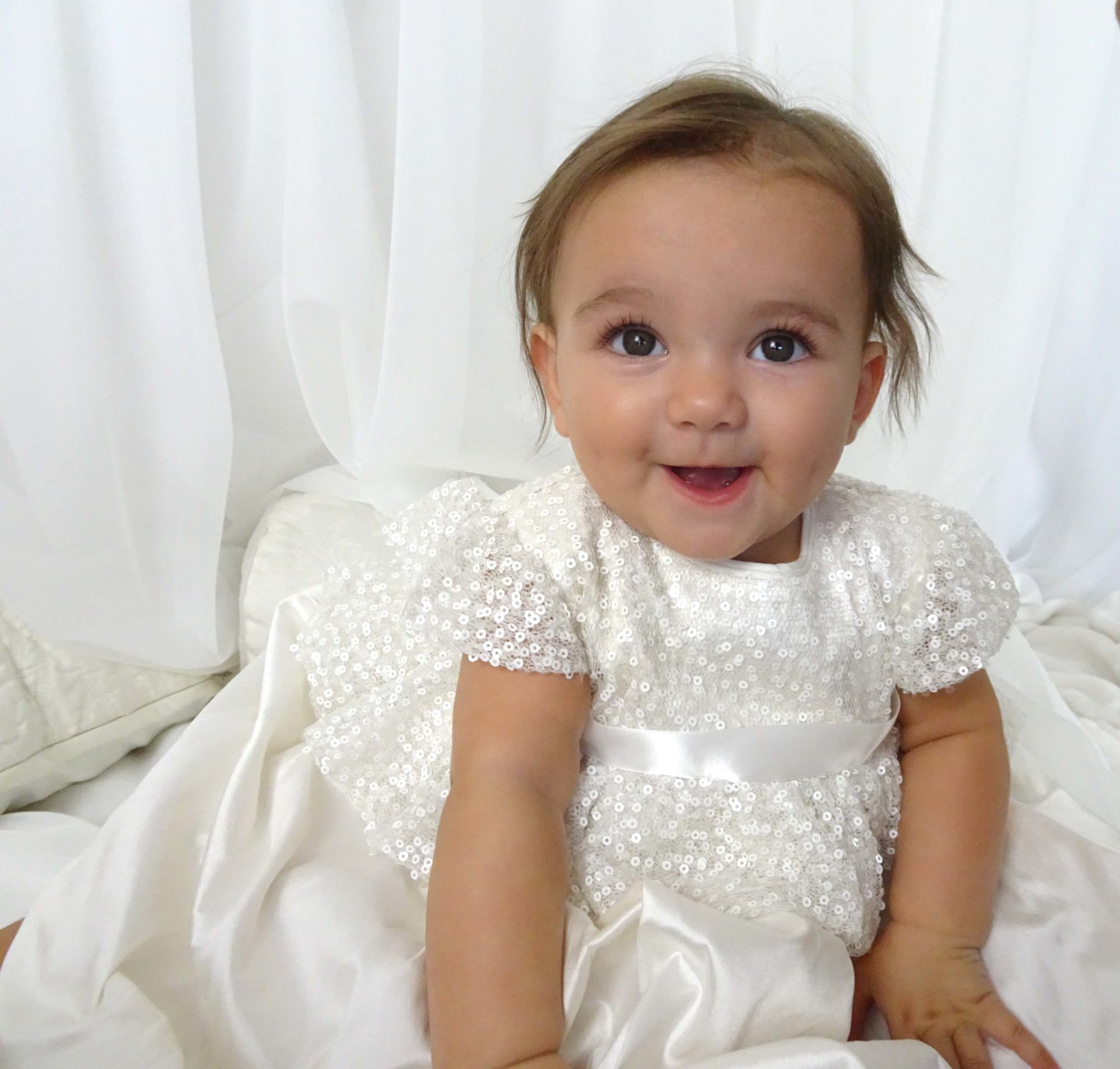 4589: Girls' Silk Christening Dress