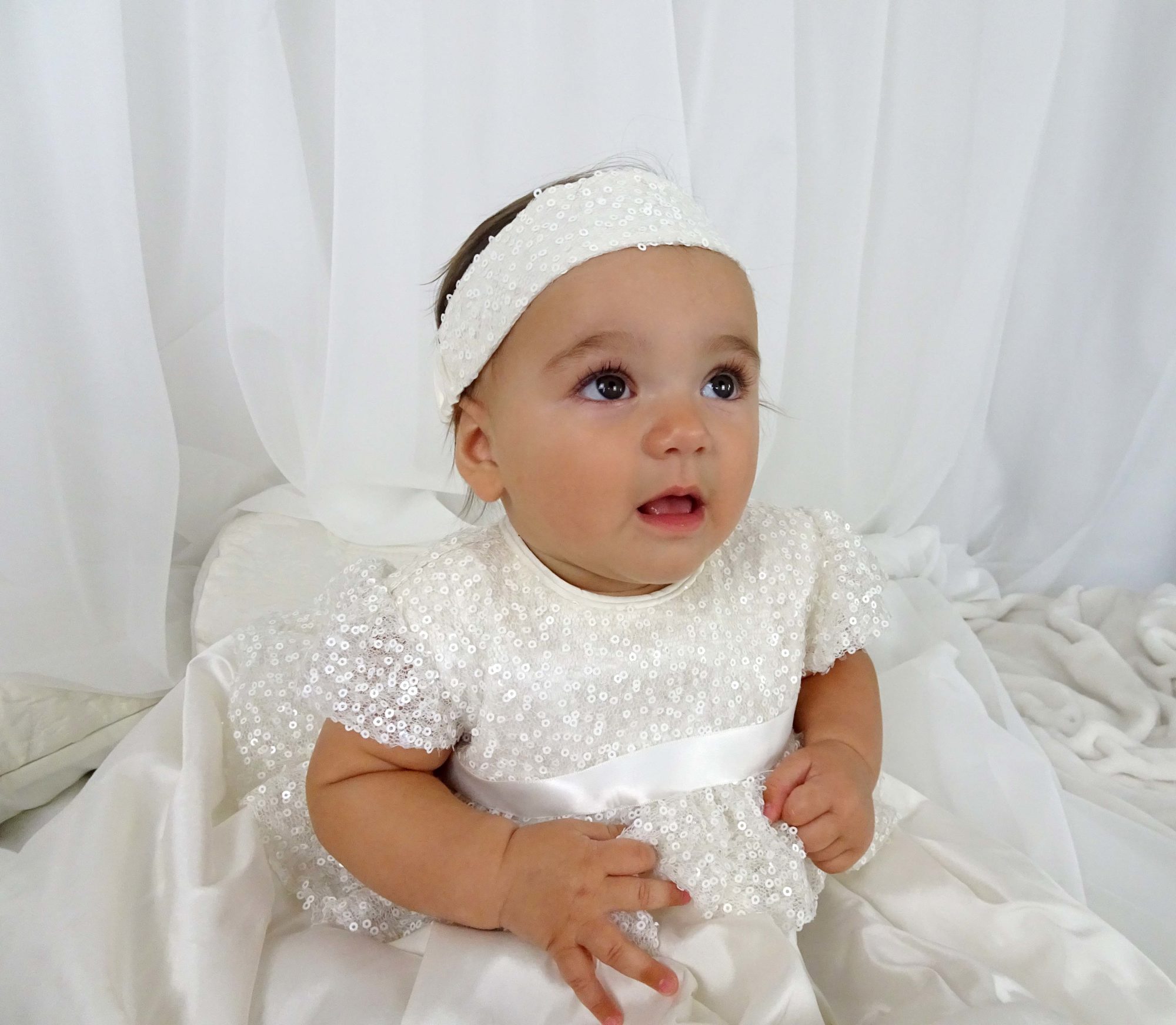 4589: Girls' Silk Christening Dress