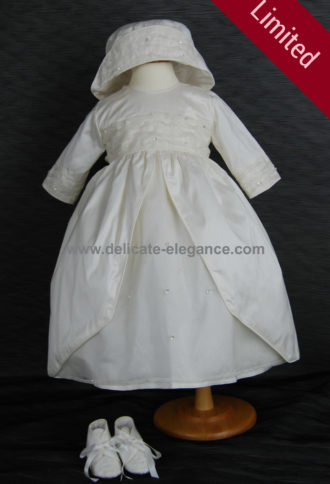 4205D: Girls' Silk Christening Dress