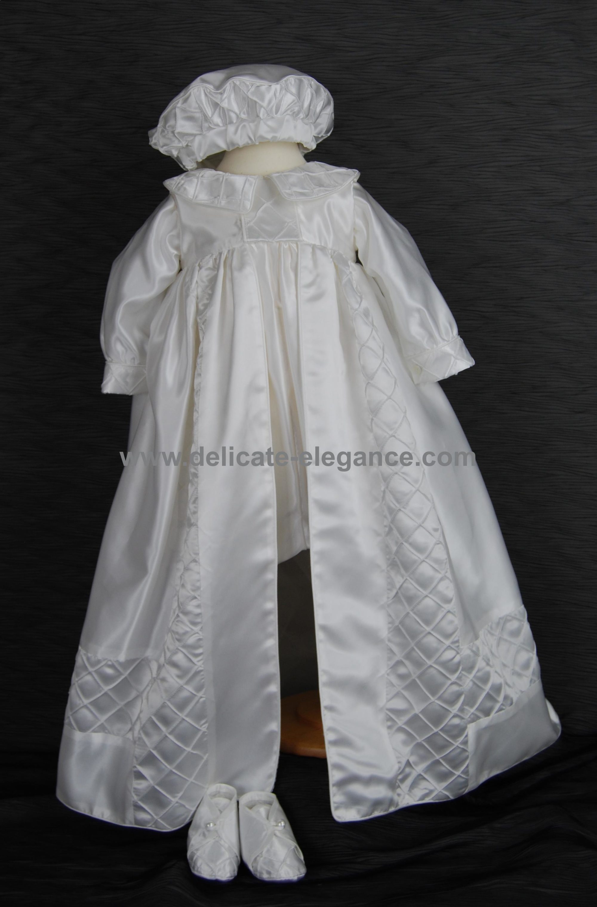 4232: Boys' Satin Christening Romper & Cape