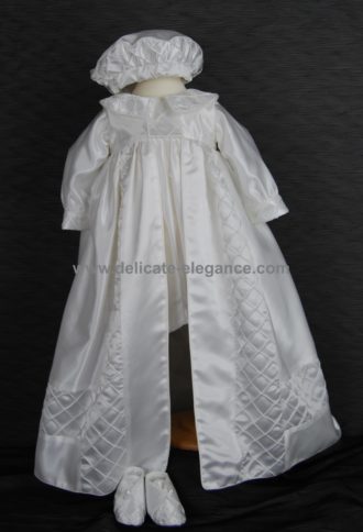 4232: Boys' Satin Christening Romper & Cape