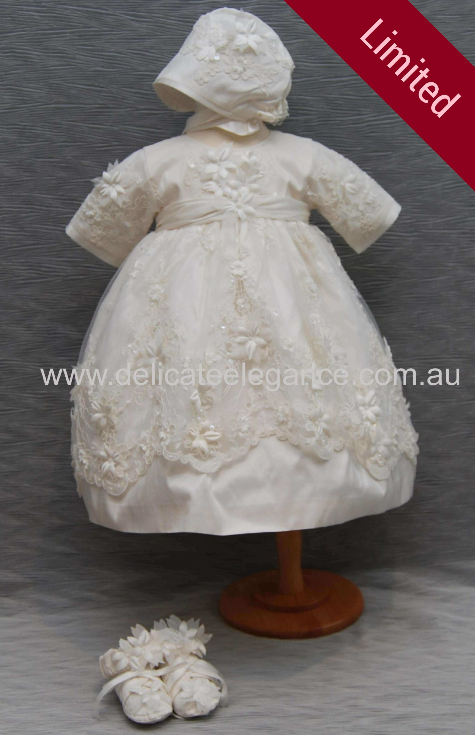 4251: Girls' Silk Christening Dress