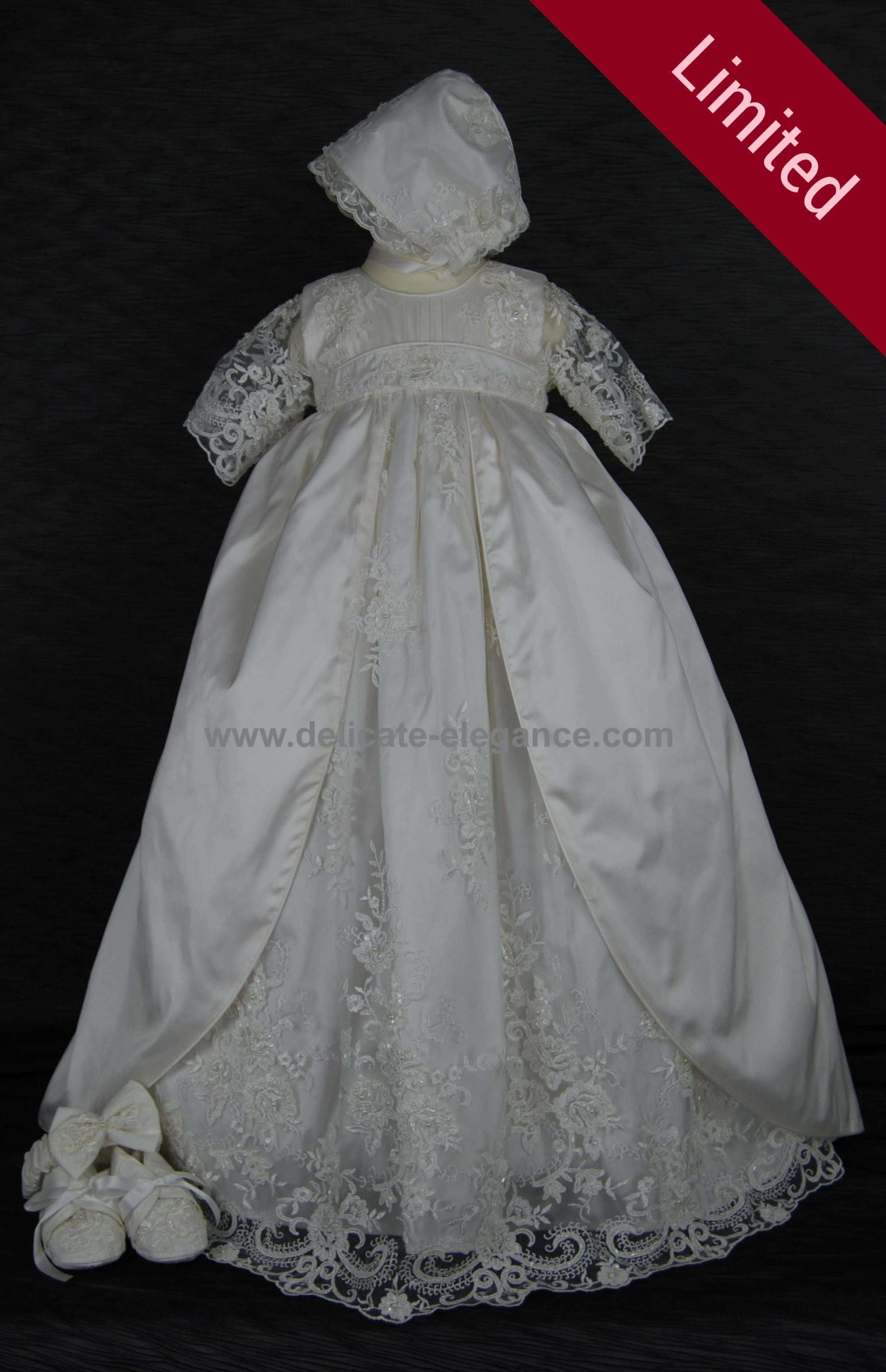 4253: Girls' Silk Christening Gown