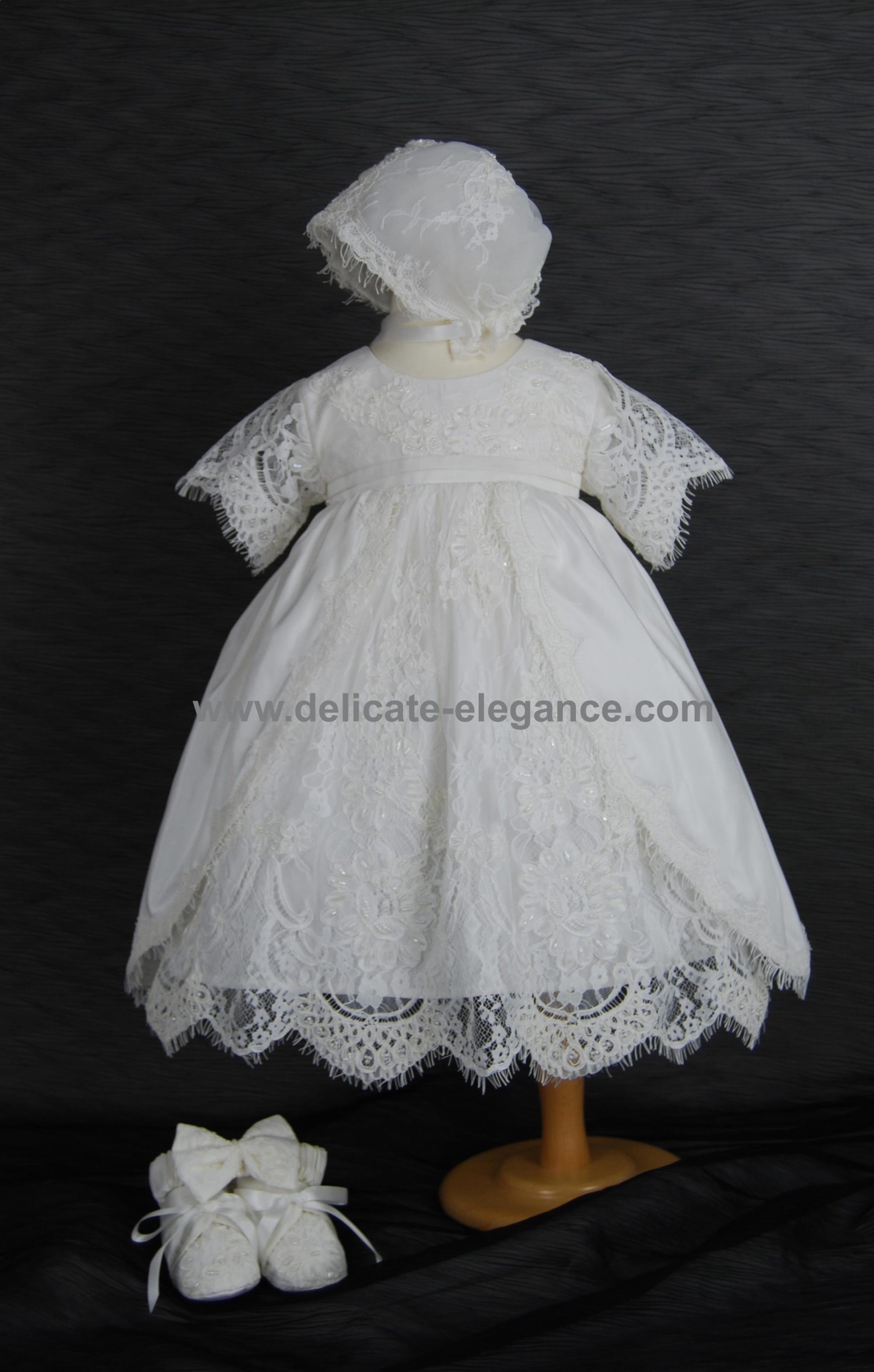 4295-02: Girls' Silk Christening Dress