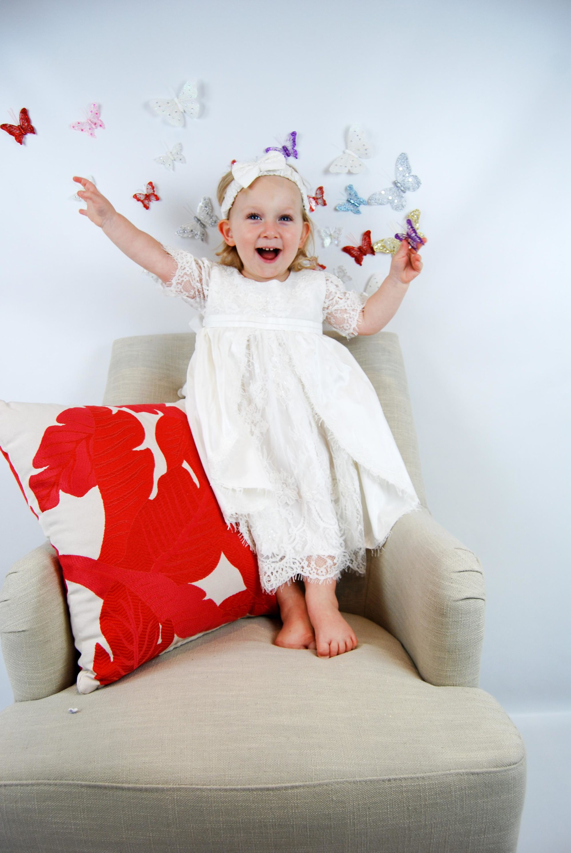 4295-02: Girls' Silk Christening Dress