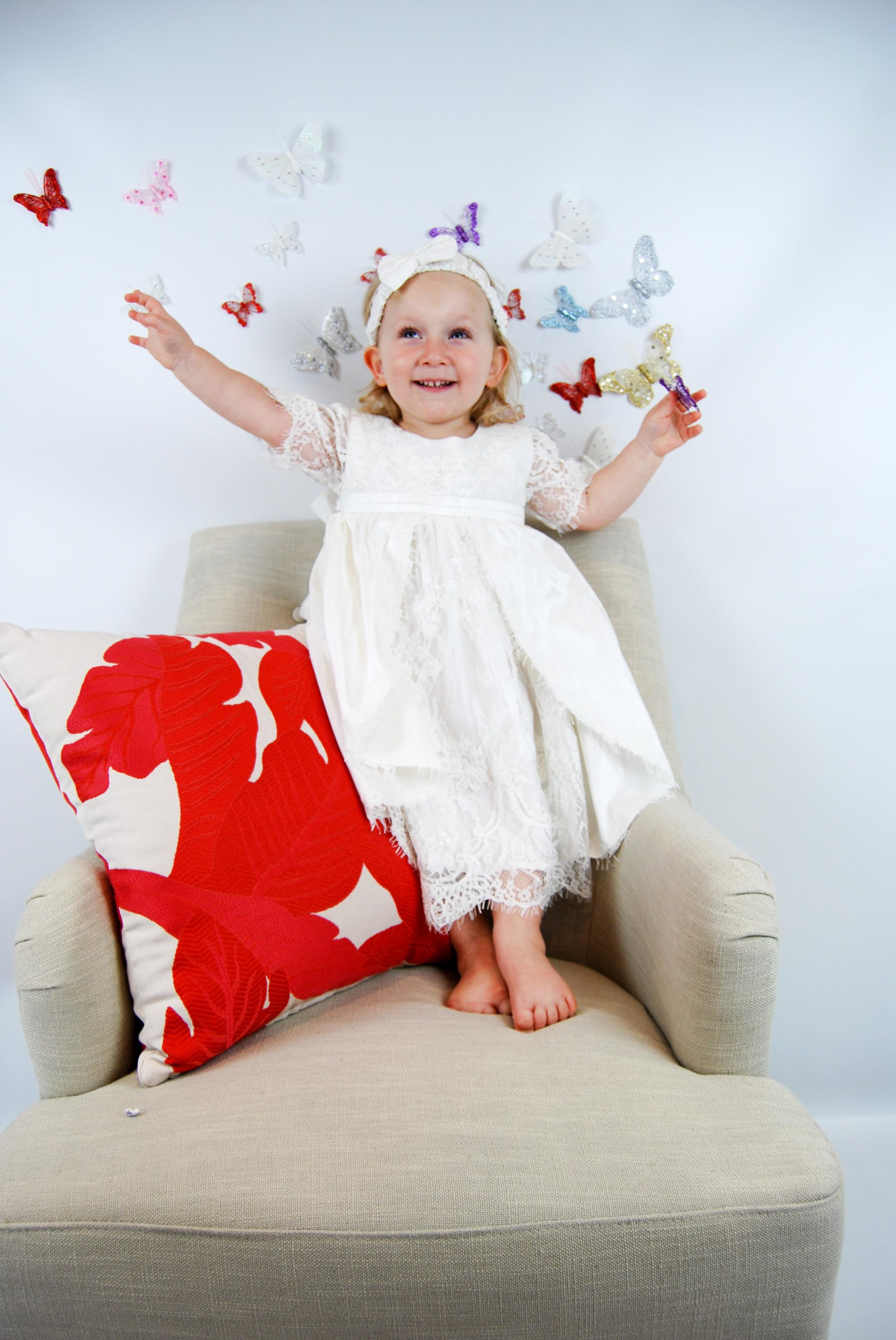 4295-02: Girls' Silk Christening Dress