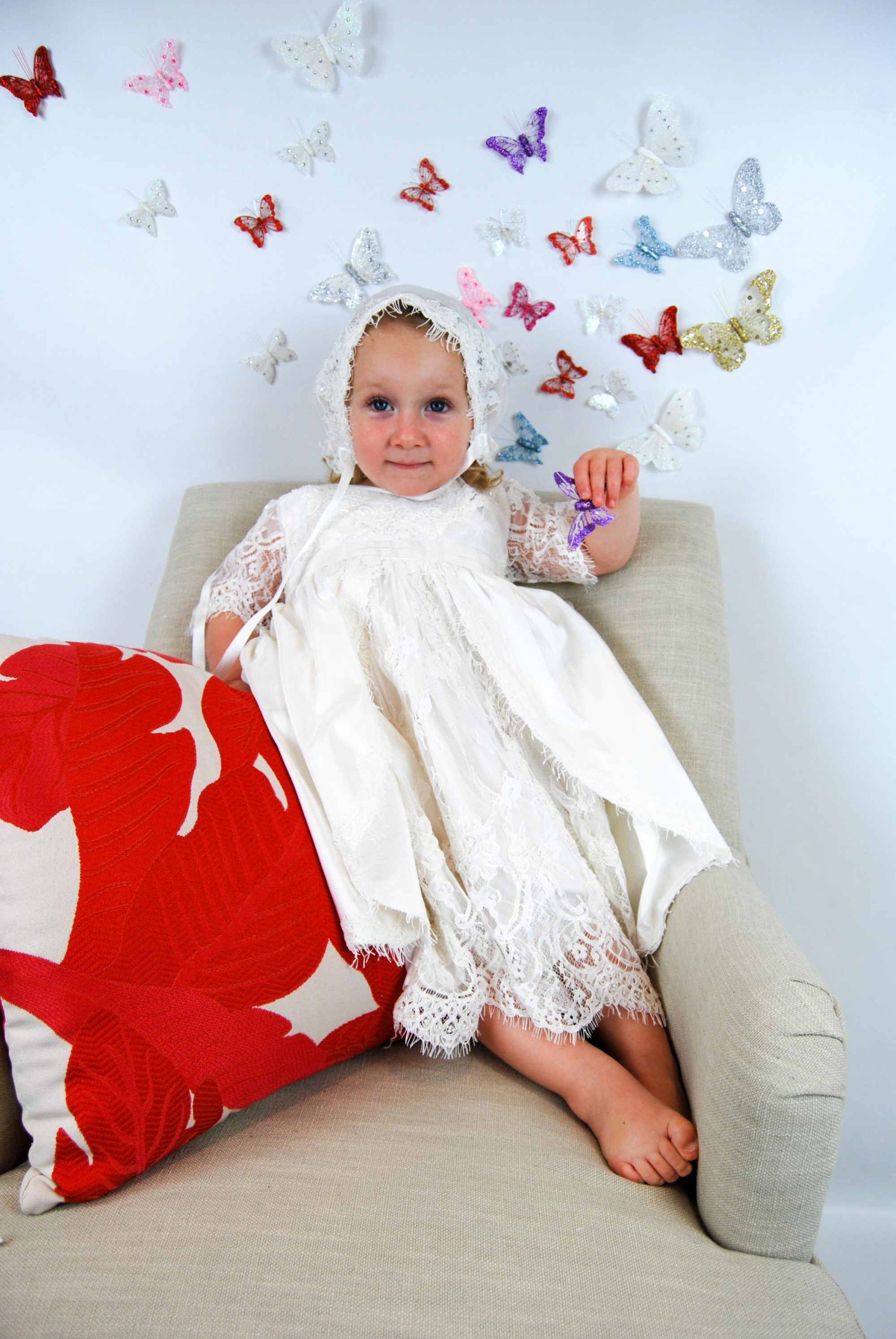 4295-02: Girls' Silk Christening Dress