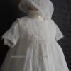 4295PD: Girls' Silk Christening Dress & Lace Pinafore