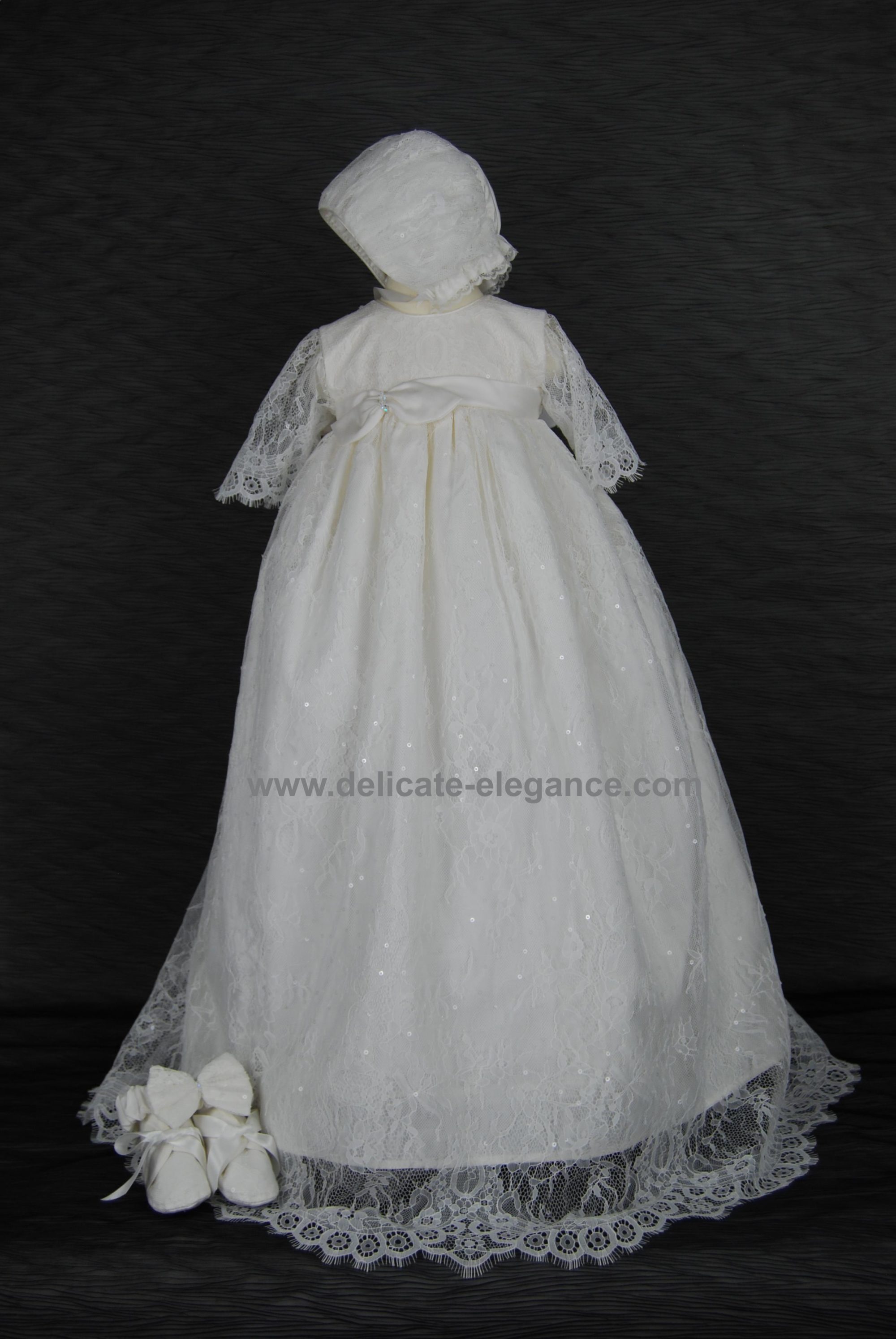 4298: Girls' Silk Christening Gown