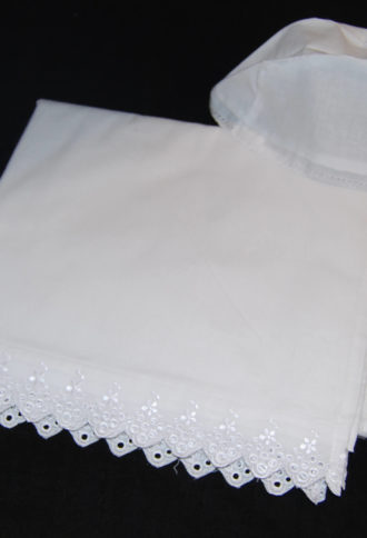 Ceremonial Cotton Top Cot Sheet & Hat