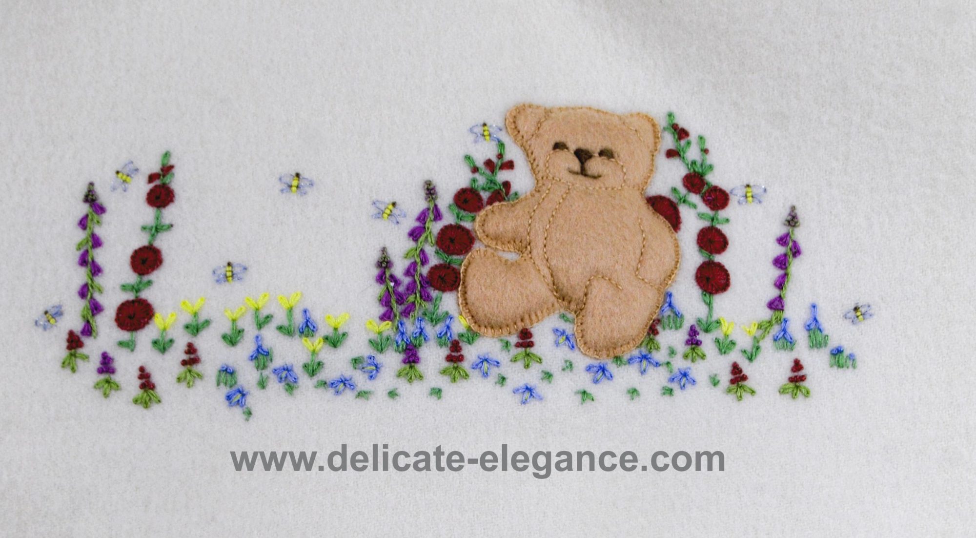 Cot Blanket with Embroidered Bear