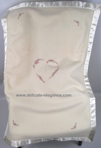 Cot Blanket with Embroidered Heart