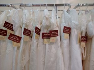 Delicate Elegance christening gowns in display at INDX Kidswear