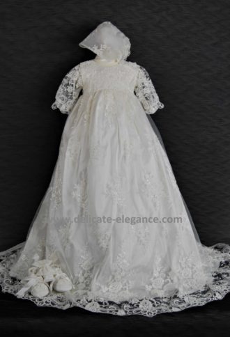 4252-01: Girls' Silk Christening Gown