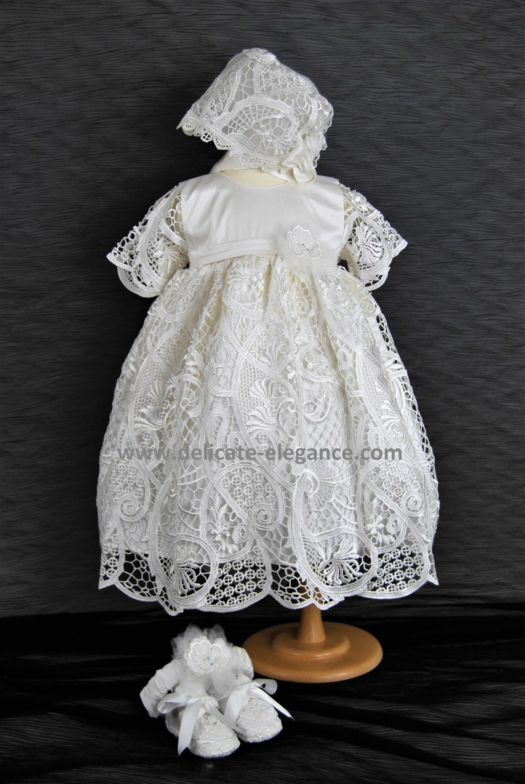 4301 (Ivory Lace): Girls' Silk Christening Dress