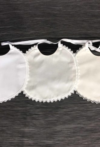 Plain Bib with Lace Edging