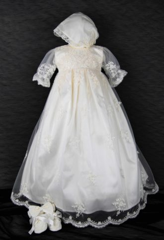 4229SP1: Girls' Silk Christening Gown